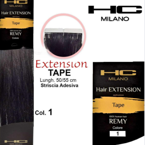 Hc Milano Extension Double-Sided Tape wide. 4 cm remy 50/55 cm 12 pcs col.1 Black