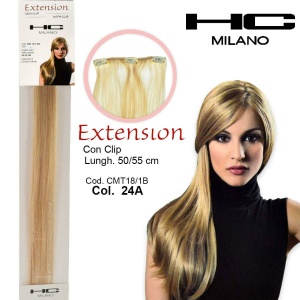 Hc milano extension 3 clip no remy 14-16cm wide 50cm col.24a ultra light blonde pearl 11,2
