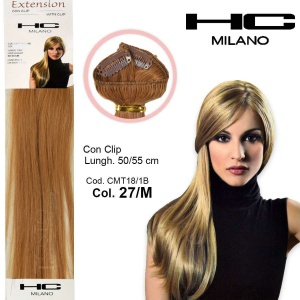 Hc milano extension 3 clip no remy width.14-16cm length.50cm col.27m light golden blonde 8,3