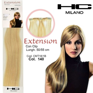 Hc milano extension 3 clip no remy width.14-16cm length 50cm col.140 very light blonde 9