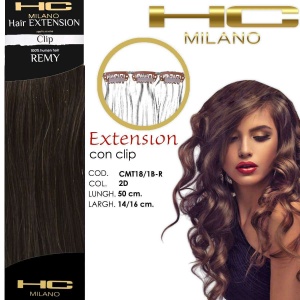 Hc milano extension 3 remy clips 14-16cm wide 50cm col.2d dark brown 3