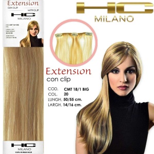 Hc milano extension 3 clip remy wide 14-16cm length 50cm col.20 blonde ec 7.00