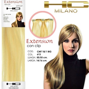 Hc milano extension 3 clip remy .50cm long col.613 blond   light 10.0