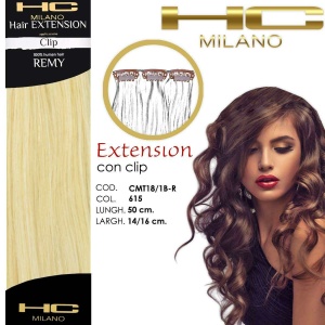 Hc milano extension 3 clip remy 14-16cm wide 50cm col.615 light blonde 9.0